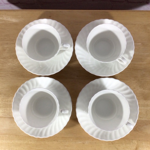 Vintage Minton White Fife Cup and Saucer - Set of 4 - Picture 6 of 10